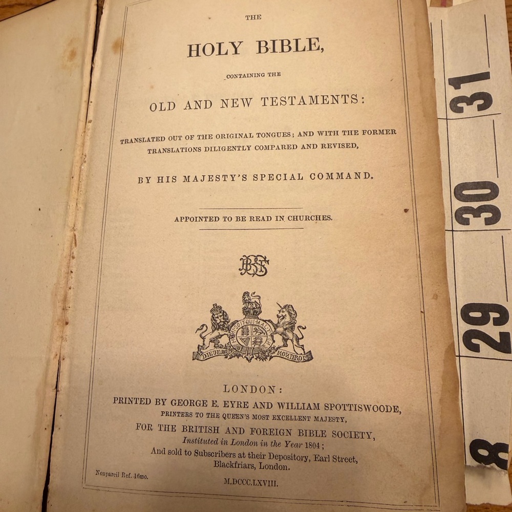 Vintage Holy Bible with Old and New Testaments 1804
